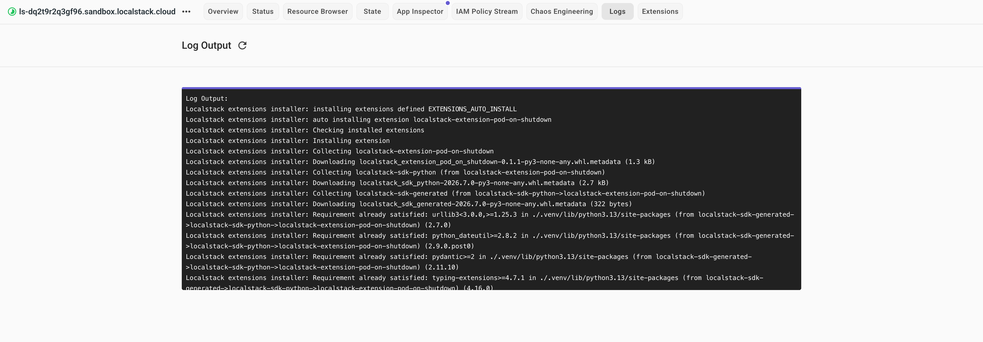 Ephemeral Instance Logs